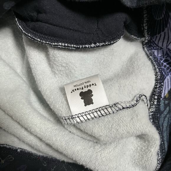 Teddy Fresh Sweatshirt Mens XS Hoodie Patchwork Grandpa Core Embroidered - Picture 12 of 16